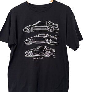 Tuner Cult Graphic Tee Size Large Black with White Short Sleeve 100% Cotton